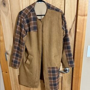 Cato Tan and Plaid Women's Cape